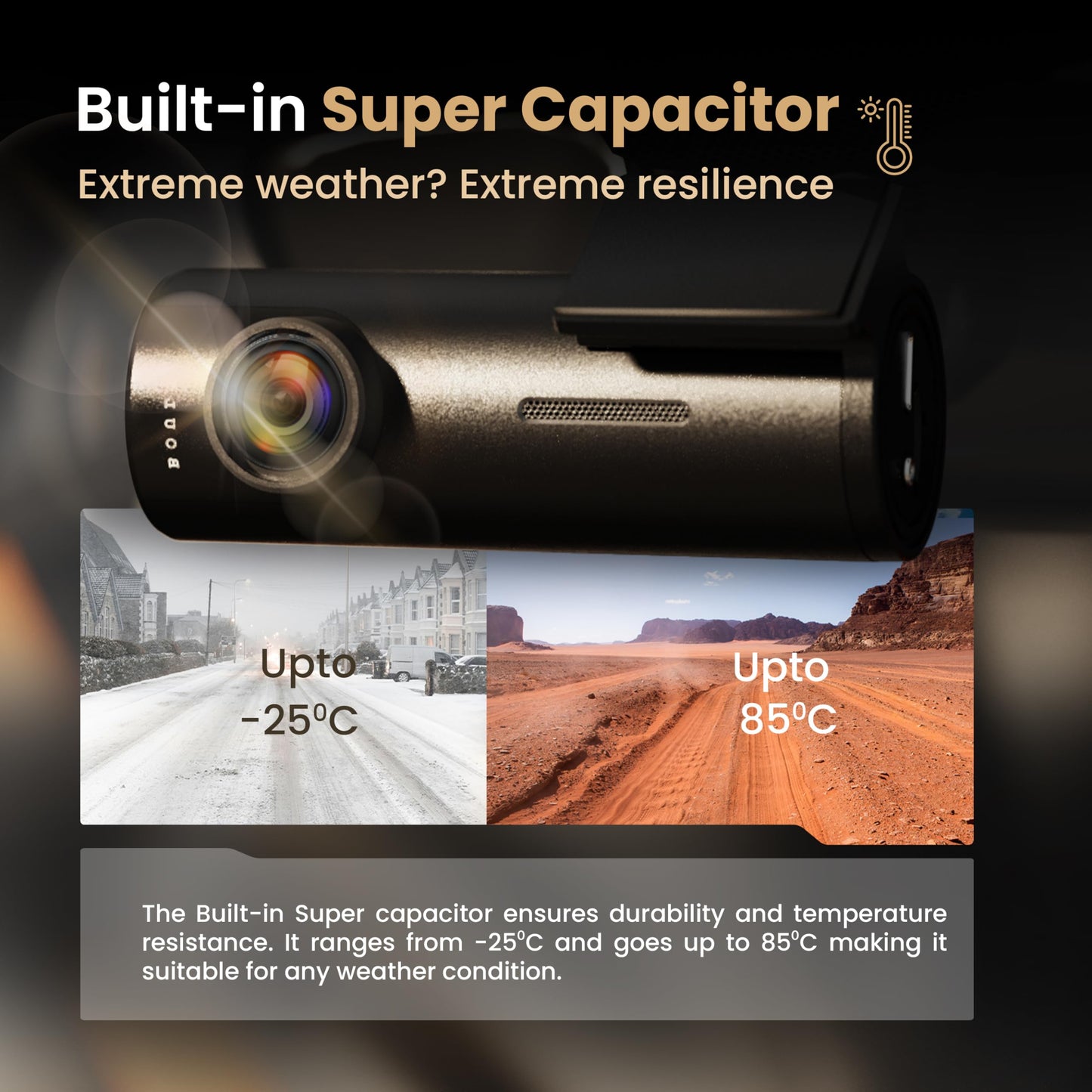 Boult Cruisecam X1 Dash Camera for Car | 1080p HD Recording | 170° Ultra-Wide Angle | 360° Rotation