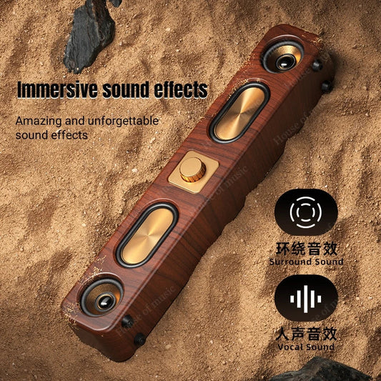 Wooden Bluetooth Speakers Portable SoundBar