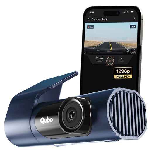 Qubo Car Dashcam Pro X by Hero Group | 3MP 1296P FHD+ Camera | NightPulse Vision | Wide-Angle FOV |