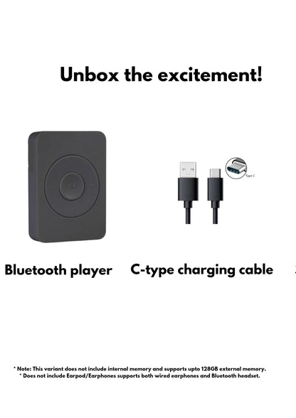 Xzor® Bluetooth Player - Built-in Speaker, Automatic Pairing MP3 Player - Black