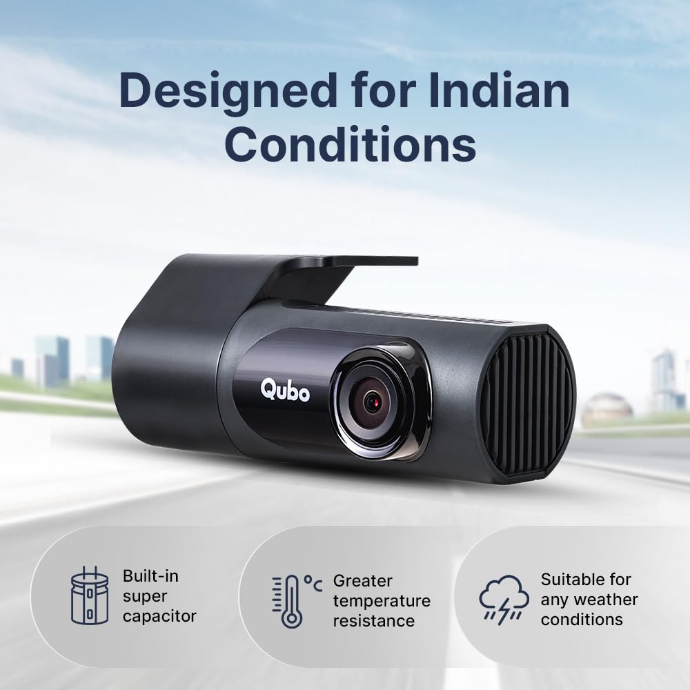 Qubo Car Dashcam Prox by Hero Group | 3MP 1296P FHD+ Camera | NightPulse Vision