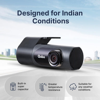 Qubo Car Dashcam Prox by Hero Group | 3MP 1296P FHD+ Camera | NightPulse Vision