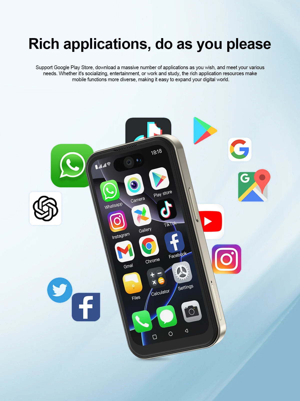 SIA PRO6 Mini 4G Smartphone (8GB RAM, 512GB Storage)