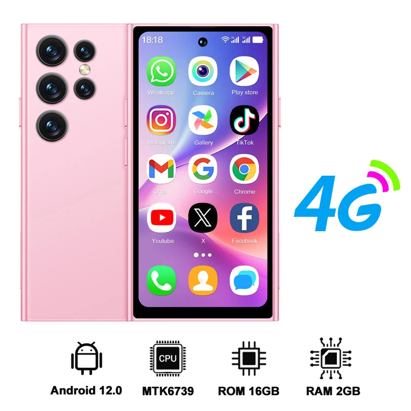 SERVO S27 Mini 4G Version Small Smartphone Android 12.0 OS ROM 16/64GB Google Play Face Unlock Compact Smart Phone Dual SIM Card