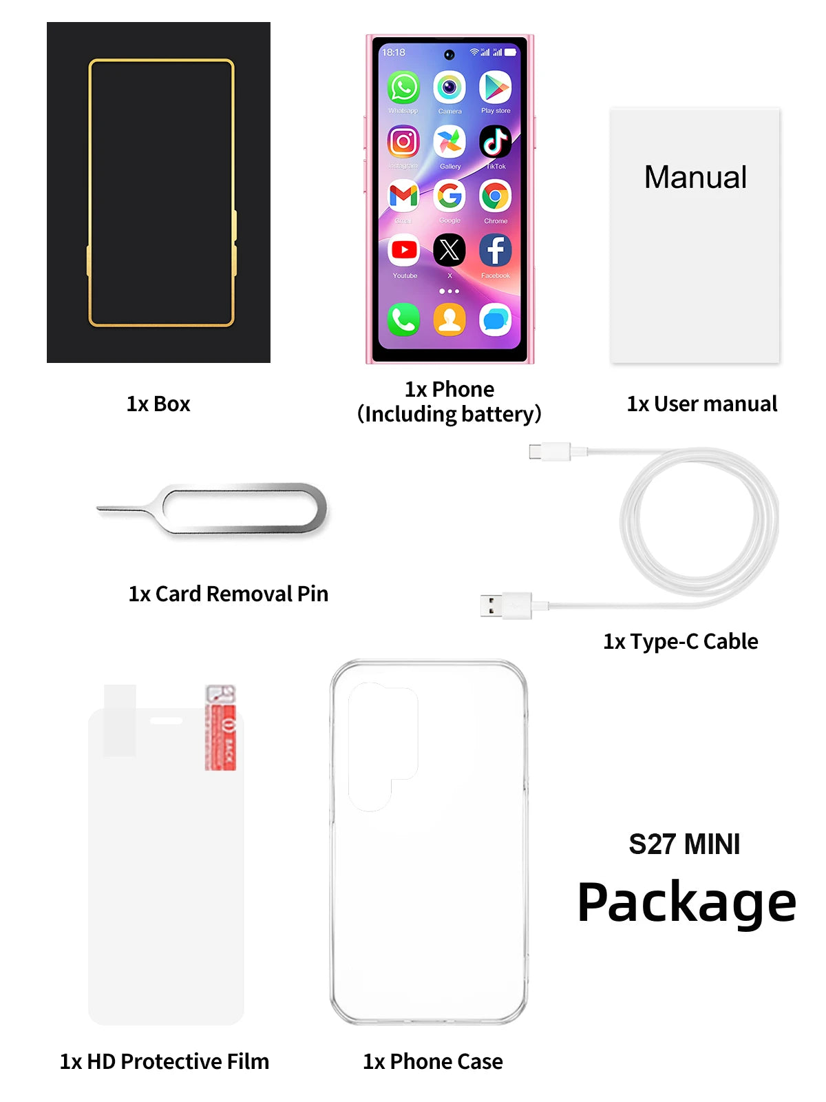 SERVO S27 Mini 4G Version Small Smartphone Android 12.0 OS ROM 16/64GB Google Play Face Unlock Compact Smart Phone Dual SIM Card