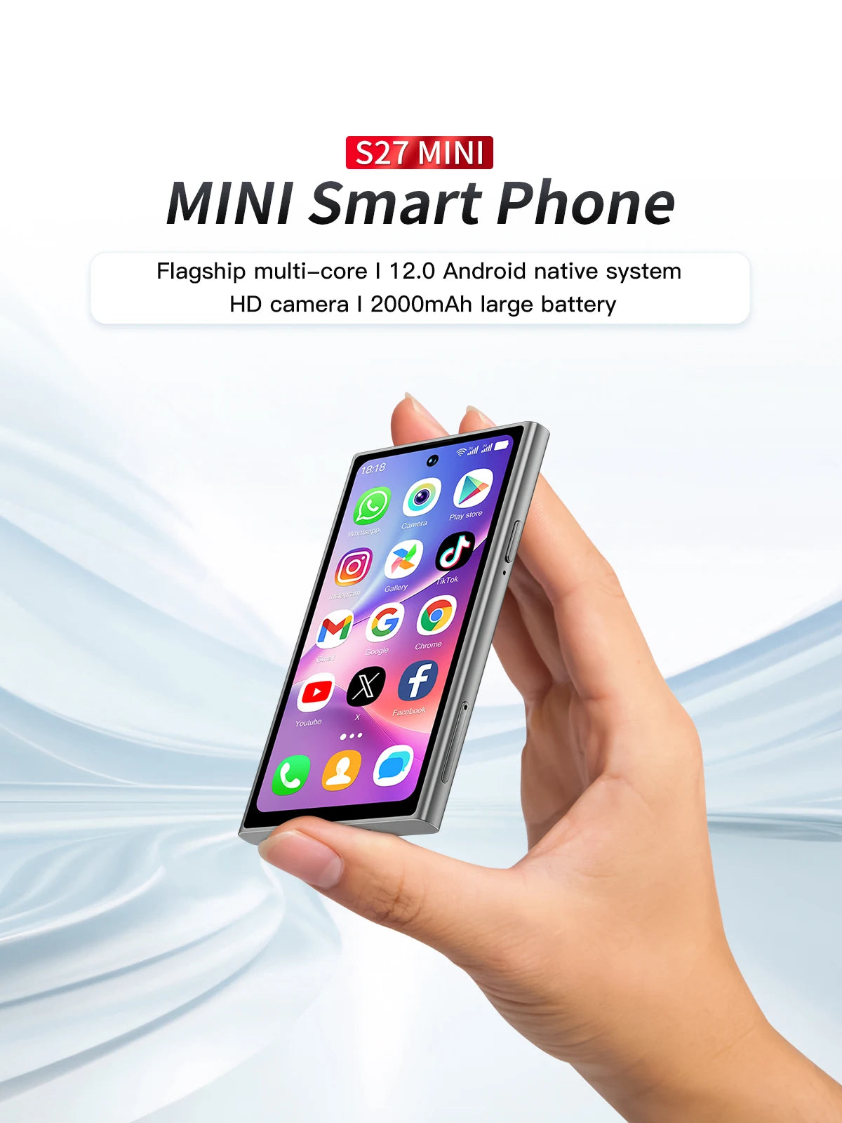SERVO S27 Mini 4G Version Small Smartphone Android 12.0 OS ROM 16/64GB Google Play Face Unlock Compact Smart Phone Dual SIM Card